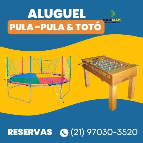Aluguel de pula-pula e totó para festas infantis e eventos em Nova Iguaçu RJ